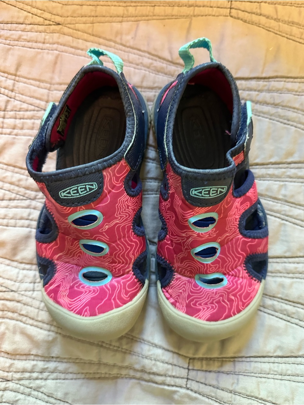 KEEN Kids Pink and Navy Aqua-Accent Water Shoes